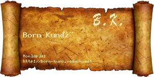 Born Kunó névjegykártya